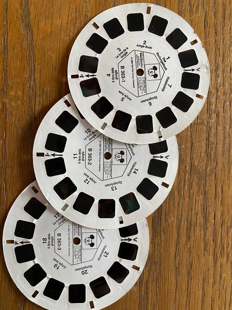 View-Master schijfjes Disney Jungle Book B 363-1, 2 & 3, Ophalen of Verzenden, Gebruikt