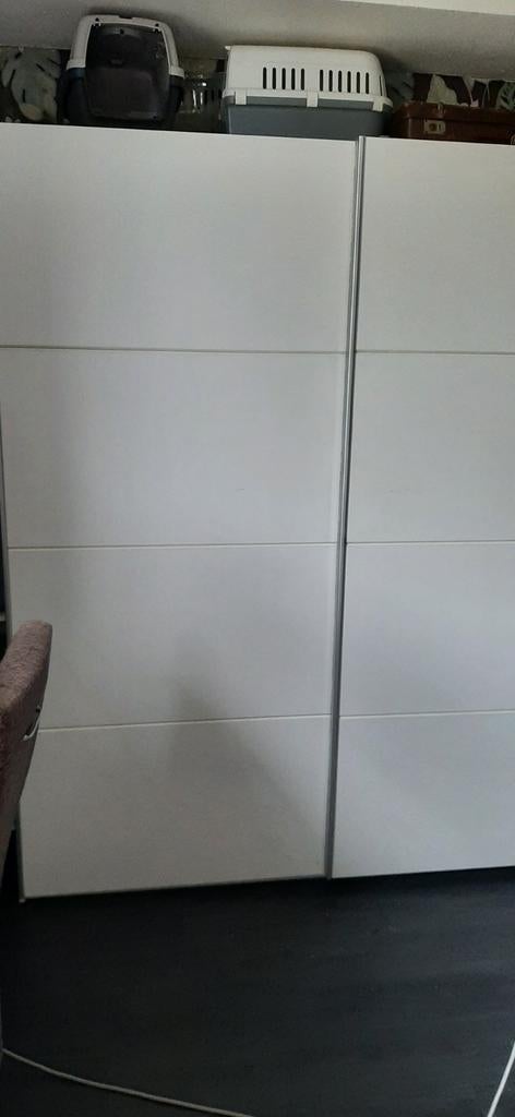 Kledingkast wit met hang en lig gedeelte., Gebruikt, 200 cm of meer, 50 tot 75 cm, 50 tot 100 cm
