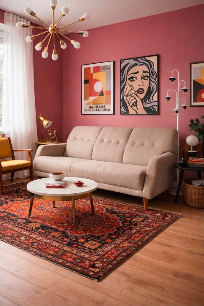 Artifort vintage Dutch design bank en 2 fauteuils, salonset, Ophalen, Driepersoons, 75 tot 100 cm, Zo goed als nieuw