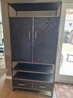 Industriële Opbergkast met Visgraat Deuren en 2 Lades, Ophalen, Zo goed als nieuw