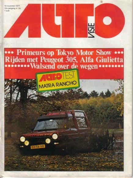 Autovisie 24 1977 : Simca Matra Rancho - Peugeot 305 - Alfa, Ophalen of Verzenden, Gelezen, Algemeen