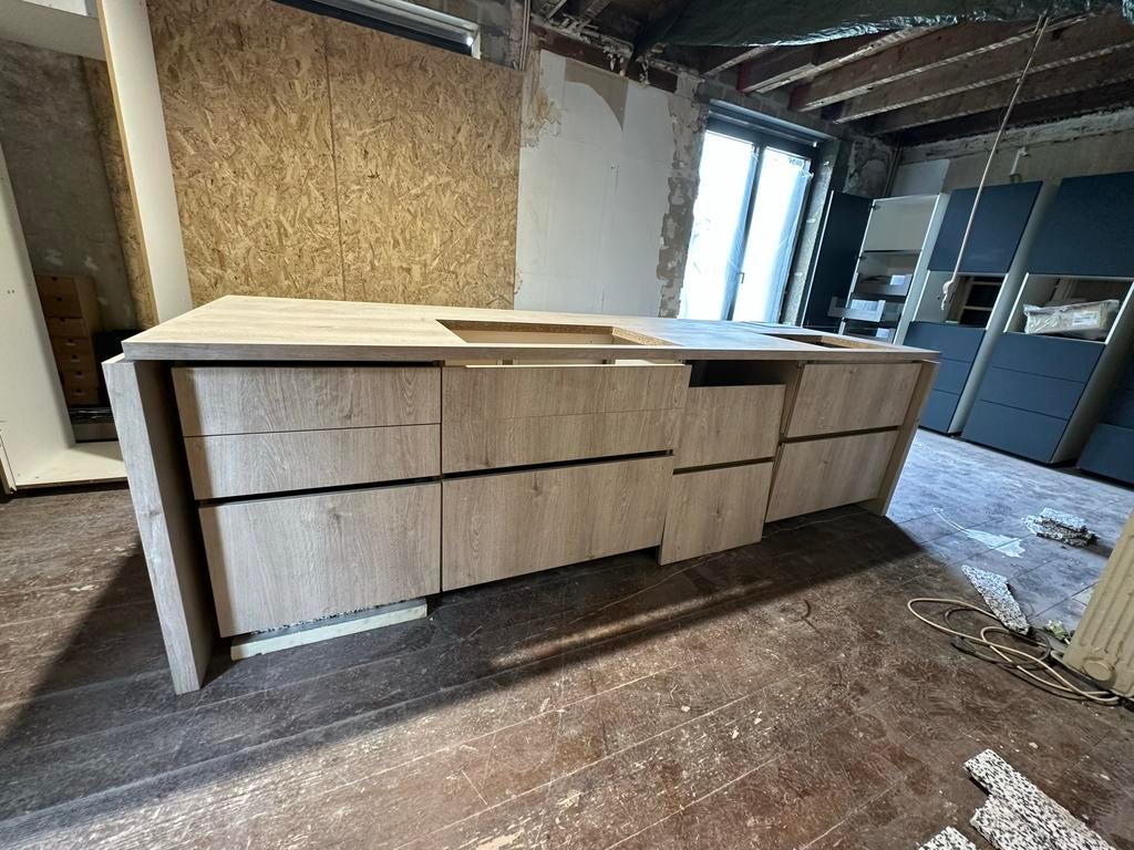 Nobilia Kookeiland Nieuw!, Ophalen, 75 cm of meer, Beige, Zo goed als nieuw