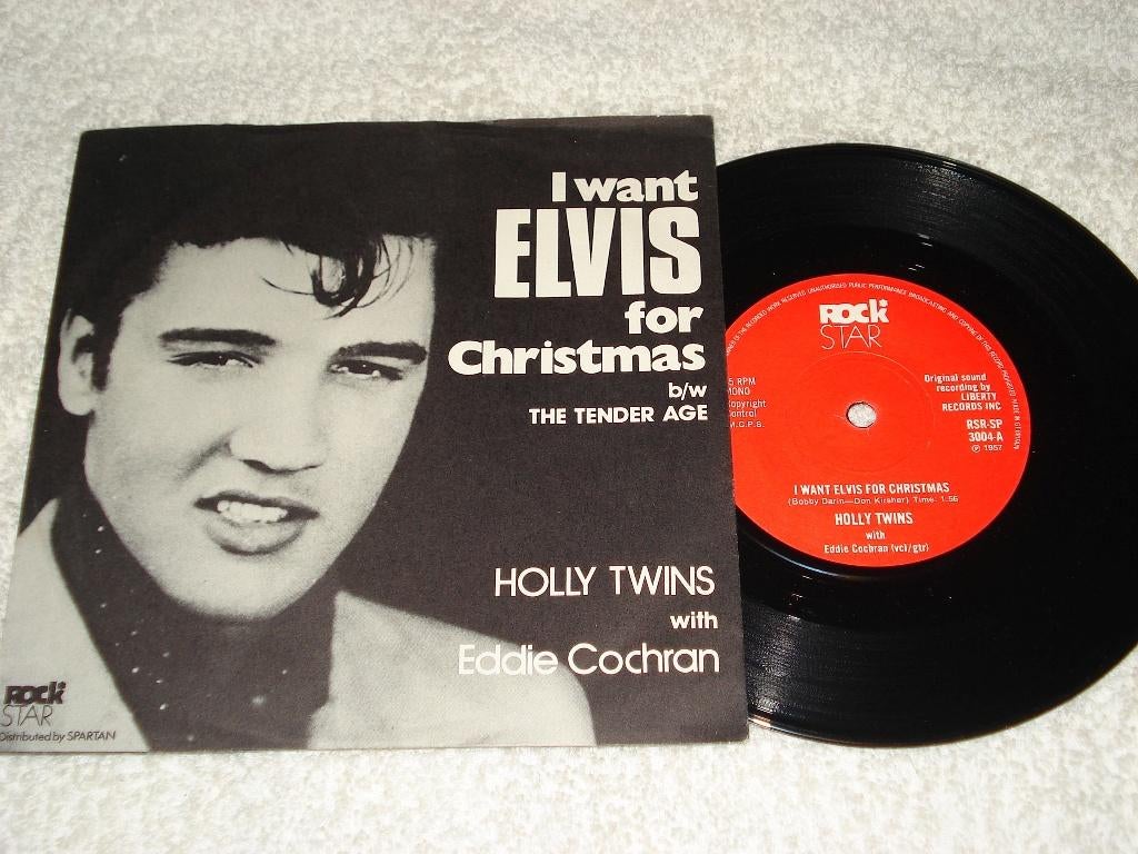 Eddie Cochran   i Want Elvis For Christmas, Cd's en Dvd's, Vinyl Singles, Ophalen of Verzenden, Zo goed als nieuw, Pop, Single