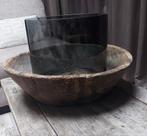 Grote olijfbak (zonder windlicht), Ophalen of Verzenden, Zo goed als nieuw, Rond, Hout