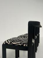 Vintage zebraprint eetkamerstoelen, Huis en Inrichting, Zwart, Vintage, Zo goed als nieuw, Vier