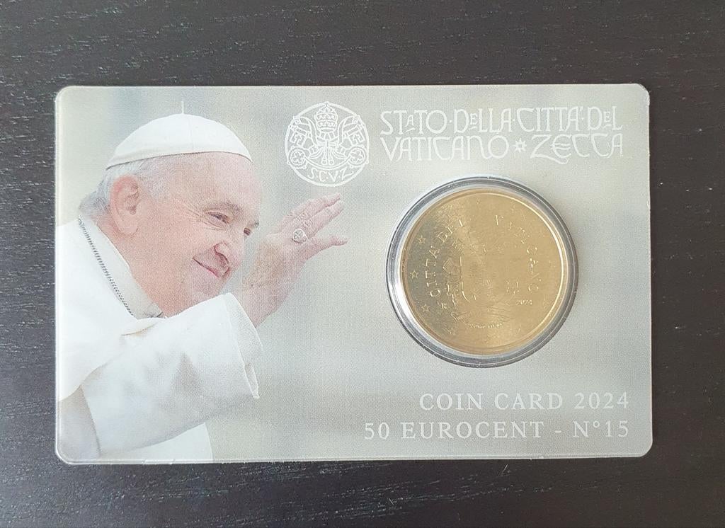 Vaticaan 2024 50 cent Coincard FDC, Verzenden, Vaticaanstad, 50 cent, Losse munt