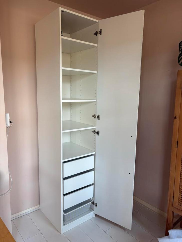 IKEA Pax Kast 50x60x236cm - Wit, met lades, Huis en Inrichting, Kasten | Kledingkasten, Zo goed als nieuw, 200 cm of meer, 50 tot 100 cm