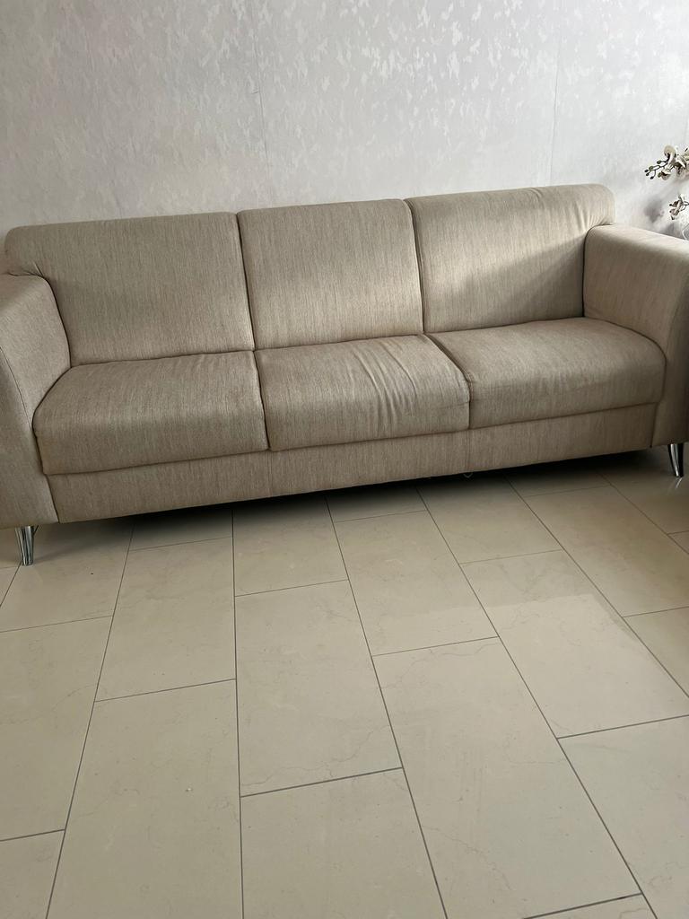 Bankstel beige zgan 3+2, Huis en Inrichting, Banken | Bankstellen, 75 tot 100 cm, Ophalen of Verzenden, Zo goed als nieuw, Stof