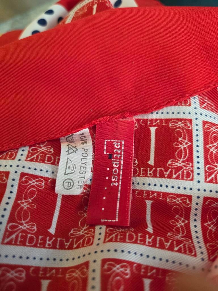 Vintage PTT Post Nederland 1 Cent Sjaal Rood Polyester, PTT Post, Ophalen, Zo goed als nieuw