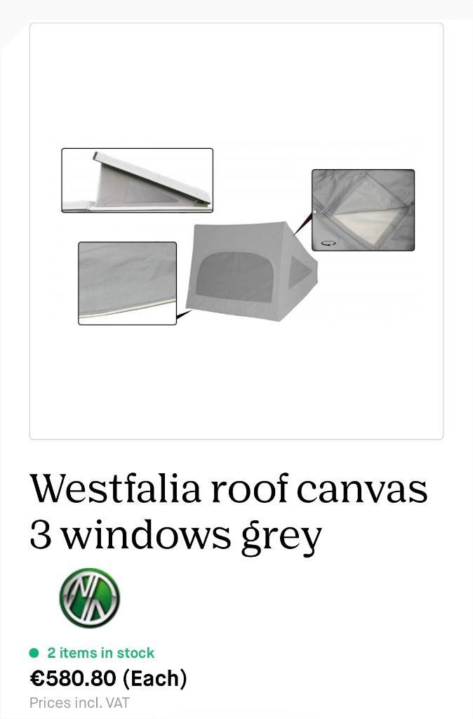Nieuw tentdoek vw t3 westfalia grijs (na 85), Caravans en Kamperen, Camper-accessoires, Zo goed als nieuw, Ophalen of Verzenden