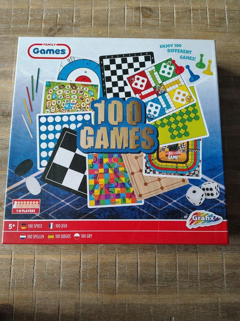 100 Spellen Familie Spelcollectie - Grafix, Vijf spelers of meer, Ophalen of Verzenden, Nieuw, Grafix