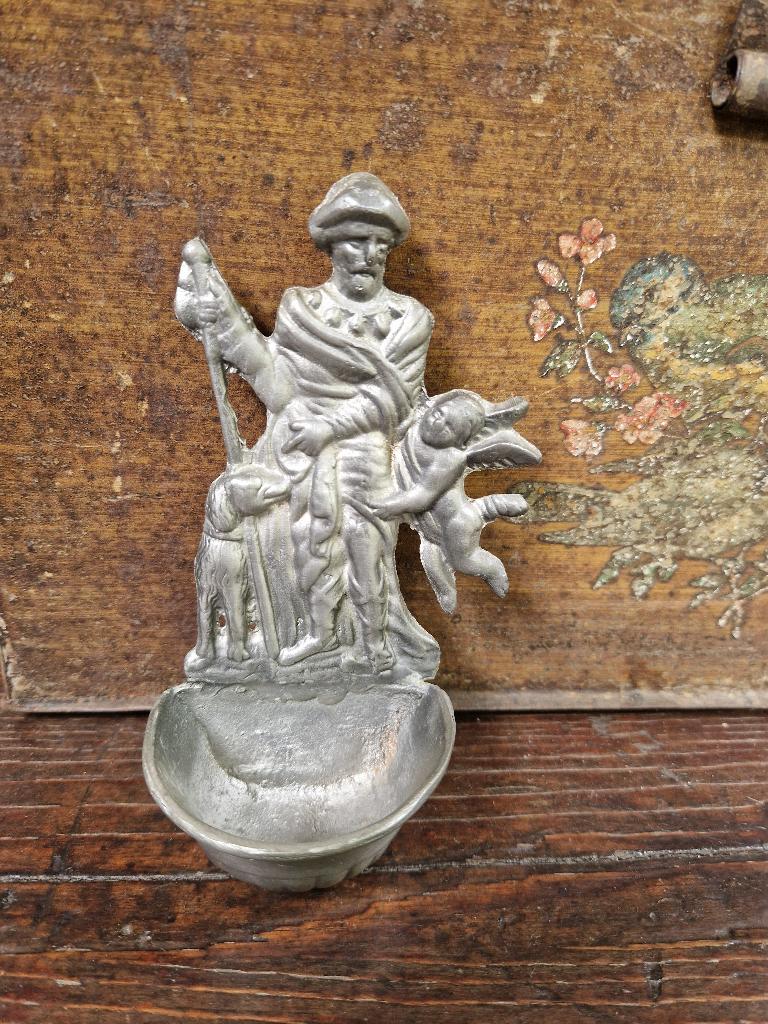 oud tinnen wijwatervat, Antiek en Kunst, Ophalen of Verzenden