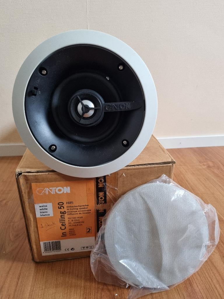 1x nieuwe Canton In Ceiling 50 inbouwspeaker, Ophalen of Verzenden, 120 watt of meer, Front, Rear of Stereo speakers, Overige merken