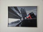 Tower Bridge Londen Canvas Schilderij met Rode Bus, Ophalen, 125 cm of meer, Zo goed als nieuw, Schilderij