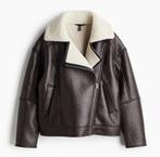 H&M Bikerjack Bruin met witte/creme binnenvoering - S, Ophalen, H&M, Bruin, Nieuw