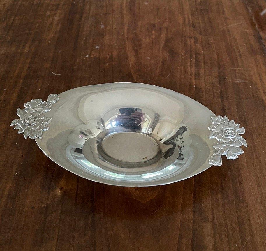 Ovaal verzilverd schaaltje, Ophalen of Verzenden, Ovaal, Overige materialen