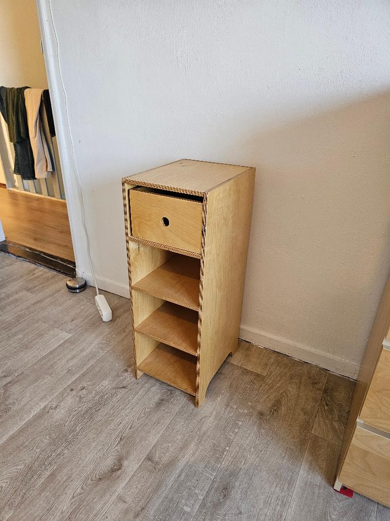 Handgemaakt kastje met lade multiplex 74 cm, Ophalen, Gebruikt