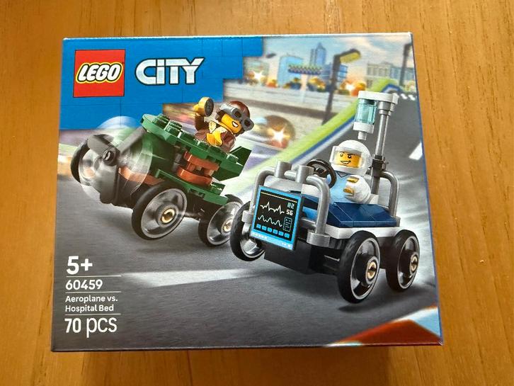 Lego 60459 City Raceautopakket vliegtuig vs Ziekenhuisbed, Kinderen en Baby's, Speelgoed | Duplo en Lego, Nieuw, Lego, Complete set