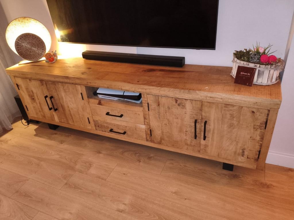 Mango houten tv meubel, Ophalen, Zo goed als nieuw, 25 tot 50 cm, Minder dan 100 cm