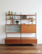 Vintage Omnia Hilker Wandsysteem Kast Deens Teak Jaren 60, Huis en Inrichting, Kasten | Wandmeubels, Gebruikt, 150 tot 200 cm