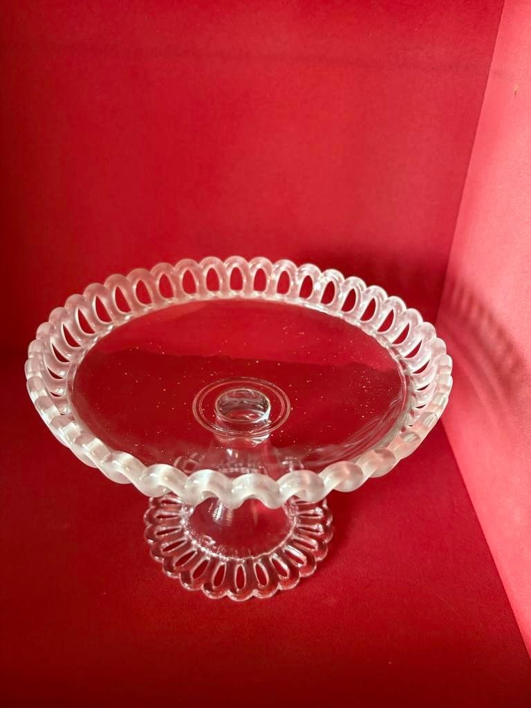 Elegante glazen fruitschaal op voet, Huis en Inrichting, Woonaccessoires | Schalen en Manden, Schaal, Rond, Ophalen of Verzenden