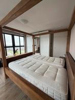 Hemelbed van teakhout (excl. lattenbodem en matras), Huis en Inrichting, Slaapkamer | Bedden, Ophalen, Gebruikt, Bruin, Tweepersoons