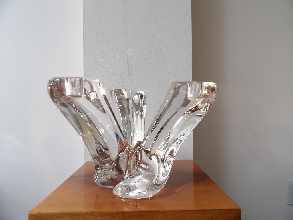 Val st Lambert grote Kandelaar kristal, Rene Delvenne, Ophalen of Verzenden, Kristal