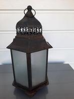 Vintage sfeer lantaarn , windlicht metaal en glas, Ophalen
