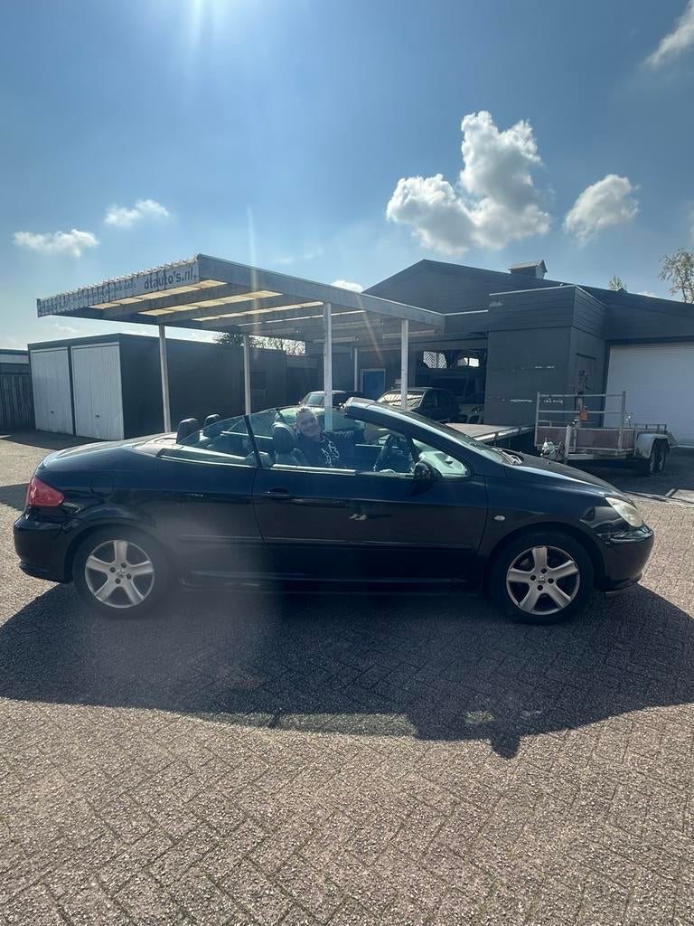 Peugeot 307 2.0 16V CC 2004 Zwart, Auto's, Voorwielaandrijving, Zwart, 4 cilinders, Cabriolet