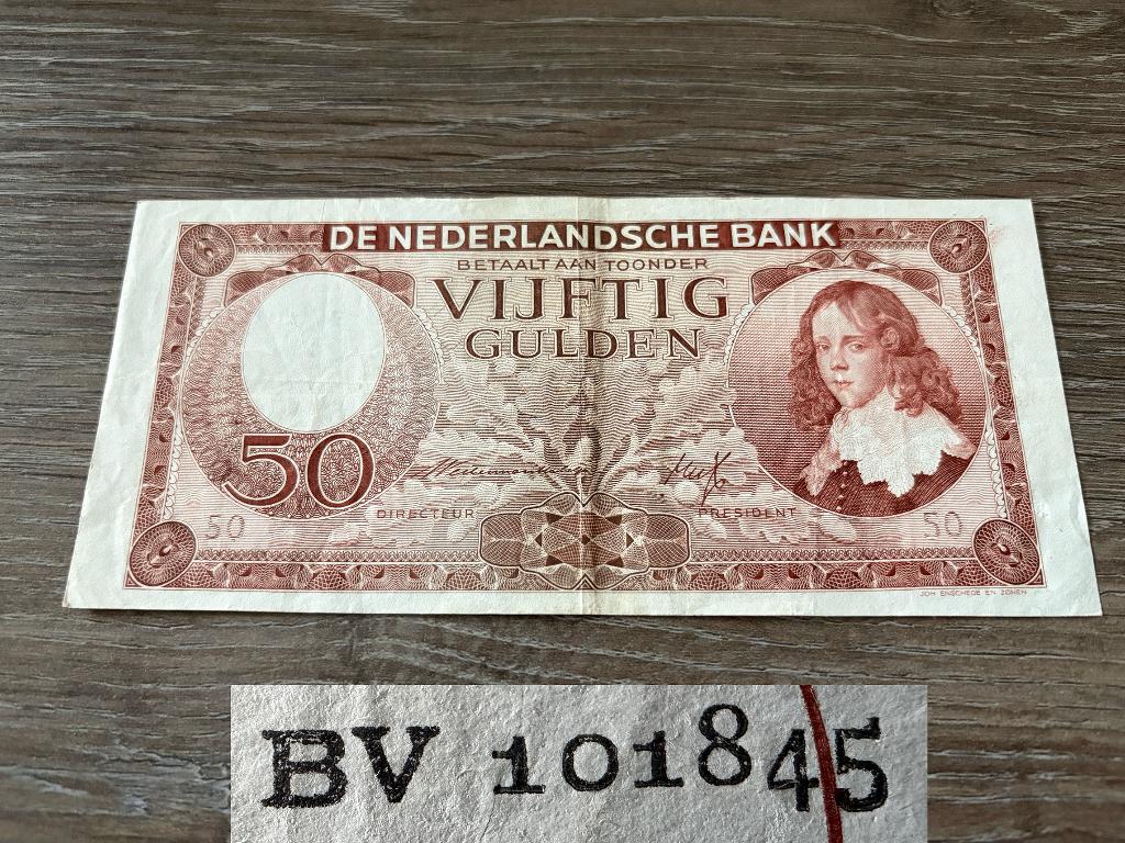 Zeldzaam replacement biljet 50 gulden Stadhouder Willem 1945, Postzegels en Munten, Bankbiljetten | Nederland, 50 gulden, Ophalen of Verzenden