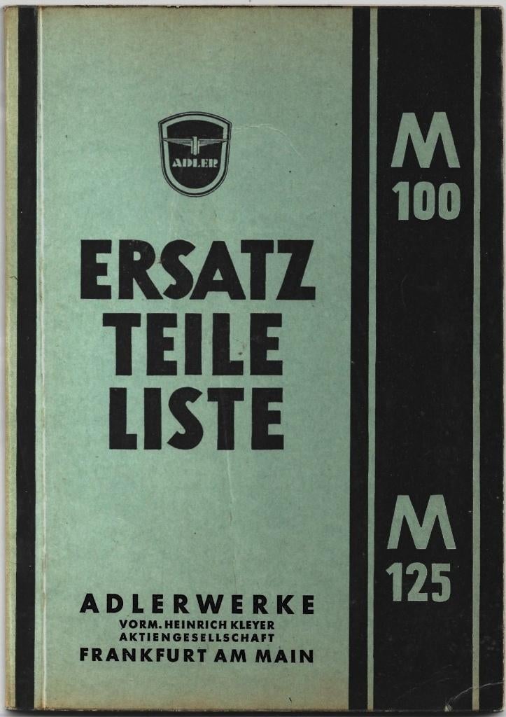 Adler M100 Adler M125 Ersatzteile Liste (6106z), Ophalen of Verzenden, Overige merken