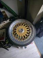 3 Lenso Velgen 4x100 17 inch - Goud/Zilver, Ophalen, Gebruikt