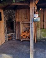 Stalen buitenhaard met zwarte kachelpijp, Ophalen, Gebruikt