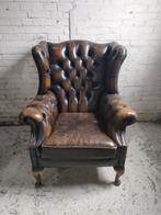 Chesterfield stoel fauteuil leder heren oorstoel oorfauteuil, Ophalen