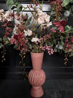 Light & Living vaas oudroze incl zijden boeket, Huis en Inrichting, Overige materialen, Overige kleuren, 50 tot 75 cm, Nieuw