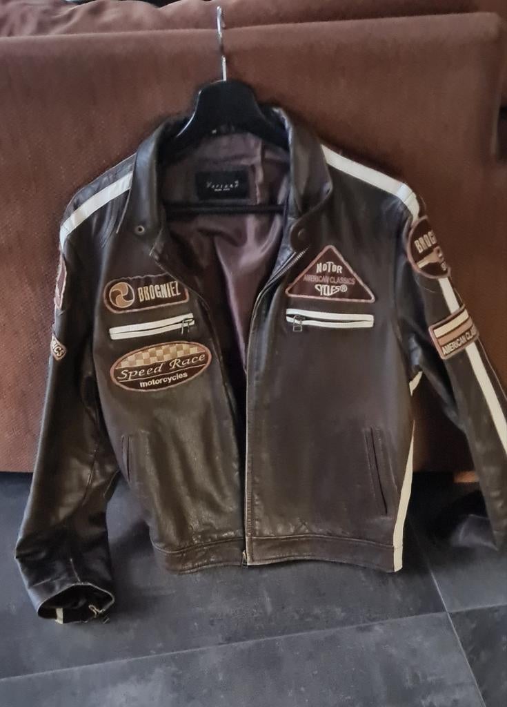 Mooie, stoere leren heren jack van het merk Versano maar M, Motoren, Kleding | Motorkleding, Ophalen of Verzenden, Tweedehands