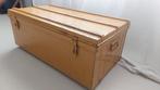 Grote gele metalen legerkist / opbergkist, Ophalen, Gebruikt, 50 tot 100 cm, Metaal