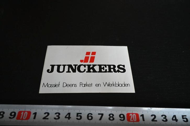 sticker JUNCKERS Massief Deens Parket en Werkbladen, Hobby en Vrije tijd, Stickers en Plaatjes, Zo goed als nieuw, Sticker, Ophalen