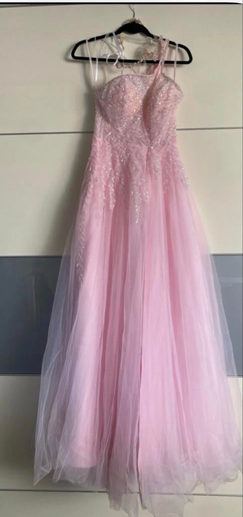 Mooie roze galajurk maat S, één keer gedragen, Galajurk, Ophalen of Verzenden, Zo goed als nieuw, Roze