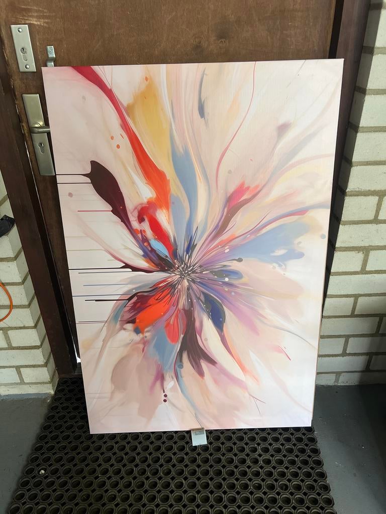 Abstract Schilderij Print Multikleurig - 120x80 cm, Ophalen of Verzenden