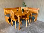 Originele echte Duitse eethoek oostenrijkse hoekzit klepbank, Ophalen, Inclusief barstoelen, Zo goed als nieuw, Nvt