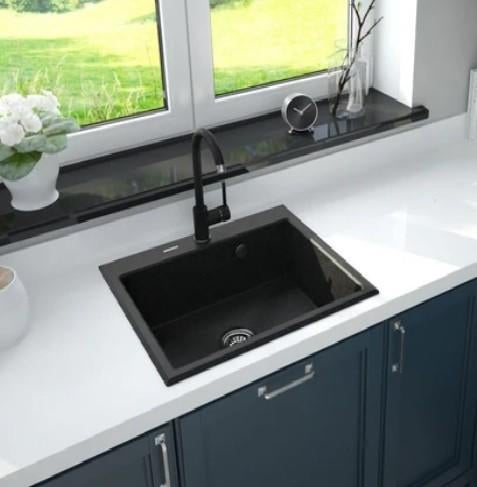 Wasbak graniet zwart - keuken spoelbak 50x50 cm - NIEUW, Huis en Inrichting, Keuken | Keukenelementen, Ophalen, Zwart, Nieuw, 50 tot 100 cm