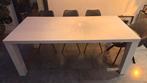 Hoogglans witte eettafel 190x90 cm met beschadigingen, Huis en Inrichting, Tafels | Eettafels, Kunststof, Gebruikt, Vijf personen of meer