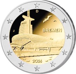 - Duitsland 5 x 2 euro 2026 ADFGJ UNC BREMEN Direct, Postzegels en Munten, Munten | Europa | Euromunten, Losse munt, 2 euro, Duitsland