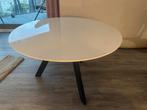 Ronde eettafel wit met zwarte poten, 120 diameter, Ophalen, Gebruikt, 100 tot 150 cm, Rond