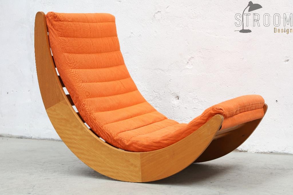 KONINKLIJK RELAXEN! Oranje Rosenthal Relaxer Vintage Design, Huis en Inrichting, Fauteuils, Ophalen, Gebruikt, Onbekend, 75 tot 100 cm