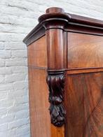 antieke mahonie kast met planken en lade, 102 cm breed, Ophalen of Verzenden