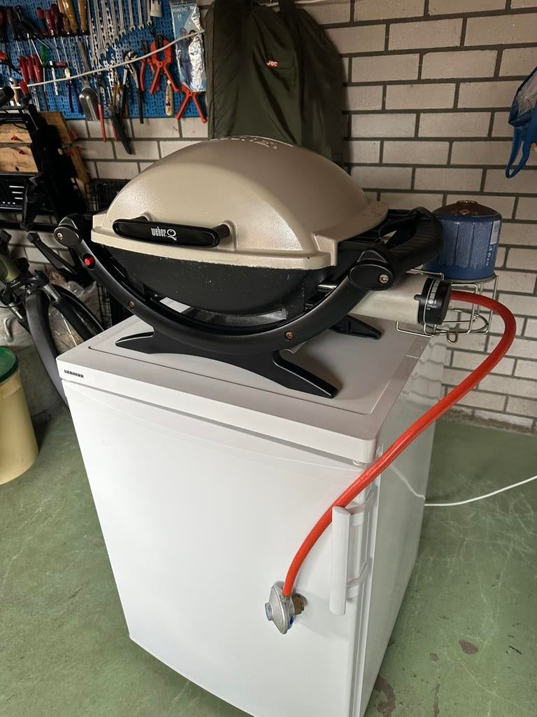 Weber q 100 gasbarbeque, Tuin en Terras, Gasbarbecues, Ophalen, Zo goed als nieuw