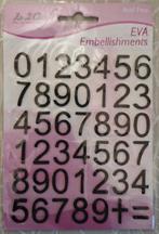 Scrapbook foam cijfers zwart 2cm., Hobby en Vrije tijd, Scrapbooking, Ophalen of Verzenden, Nieuw, Versiering of Embellishment