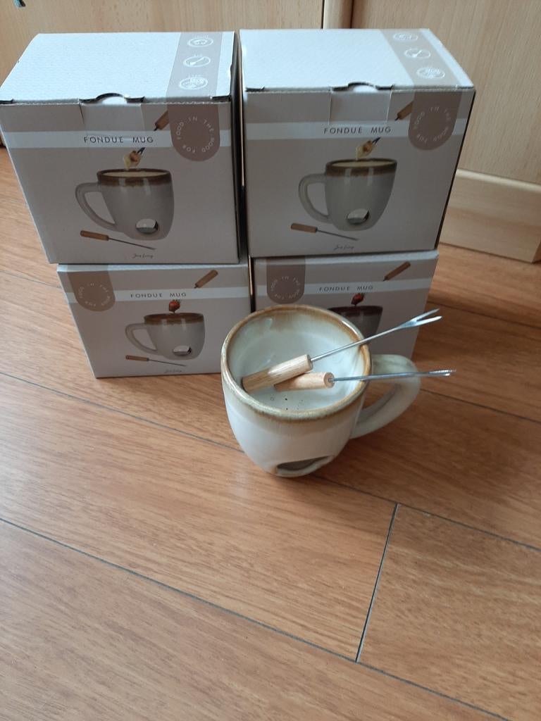 5 Nieuwe Fondue Mokken - Perfect voor Chocolade of Kaas, Ophalen of Verzenden, Nieuw, Waxinelicht, Fondue-accessoires